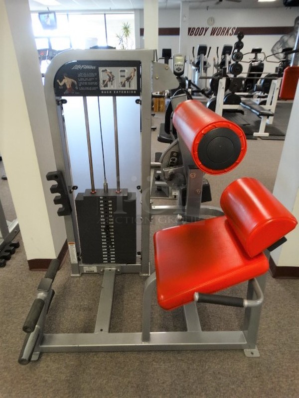 Life Fitness Gray Metal Back Extension Station. 37x51x55