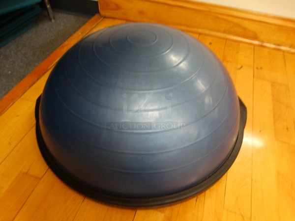 2 Bosu Blue and Black Poly Floor Style Balance Balls. 26x25x10. 2 Times Your Bid!