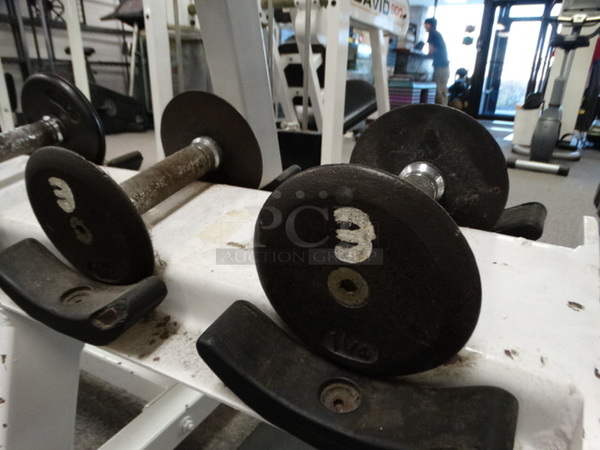 ALL ONE MONEY! Lot of 2 Metal 3 Pound Dumbbells!