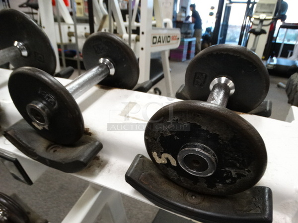 ALL ONE MONEY! Lot of 2 Metal 5 Pound Dumbbells!
