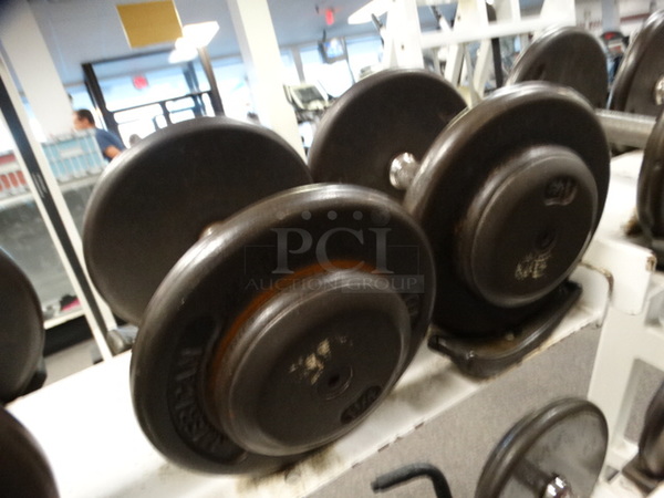 ALL ONE MONEY! Lot of 2 Metal 30 Pound Dumbbells!