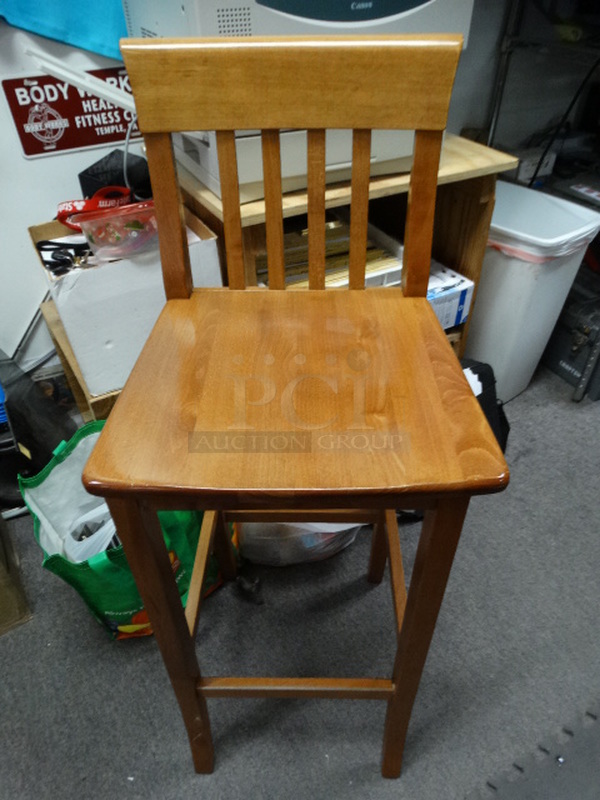 Wood Pattern Bar Height Chair. 16x16x42