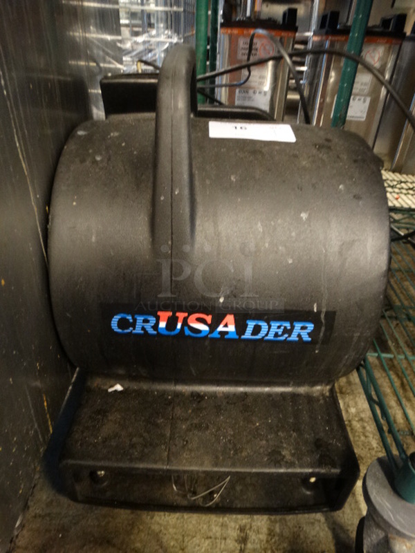 Crusader Black Poly Fan. 15x21x22. Tested and Working!