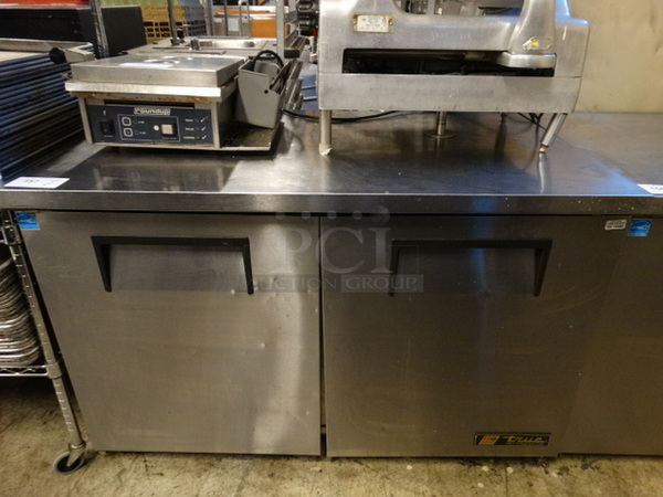 GREAT! 2014 True Model TUC-48-LP ENERGY STAR Stainless Steel Commercial 2 Door Undercounter Cooler on Commercial Casters. 115 Volts, 1 Phase. 48x30x32. Cannot Test - Unit Needs New Plug Head