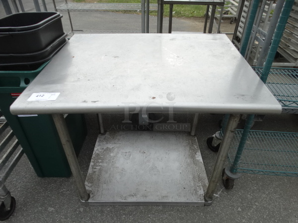 Stainless Steel Table w/ Metal Undershelf. 36x30x30