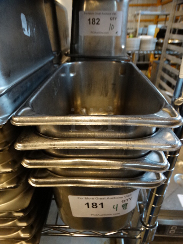 4 Stainless Steel 1/3 Size Drop In Bins. 1/3x6. 4 Times Your Bid!