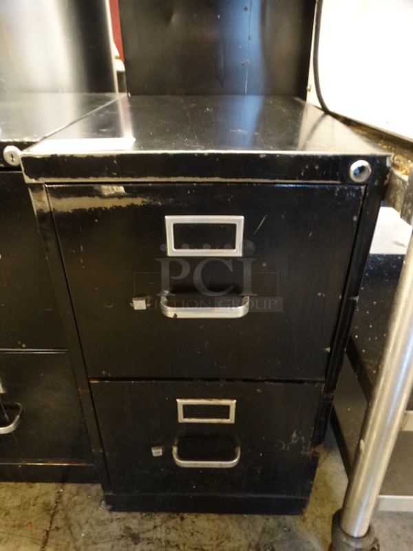Black Metal 2 Drawer Filing Cabinet. 15x22x26.5
