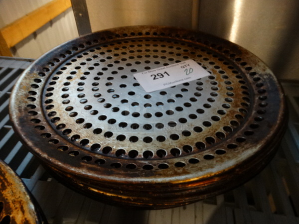 20 Metal Perforated Round Baking Sheets. 13x13. 20 Times Your Bid!