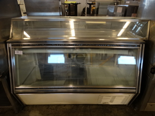 NICE! Metal Commercial Floor Style Deli Display Merchandiser w/ Top Dry Display Case. 72x32x56. Tested and Working!