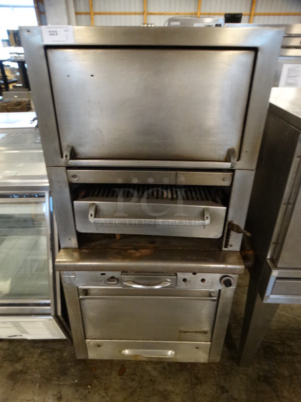 GREAT! Garland Stainless Steel Commercial Gas Powered Upright Vertical Broiler. 37x33x71