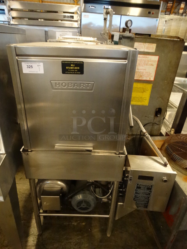 BEAUTIFUL! Hobart Model AM14 Stainless Steel Commercial Straight Pass Through Dishwasher. 208-240 Volts, 3 Phase. 40x29x69