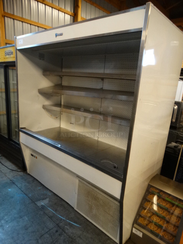GREAT! CustomCool Metal Commercial Open Grab N Go Merchandiser Display Case w/ Metal Shelves. 73x34x81. Cannot Test Due To Plug Style