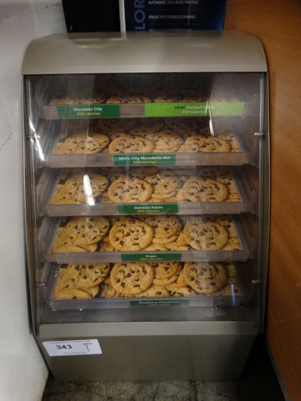 Brown Metal Countertop Cookie Display Case Merchandiser. 16x17x24