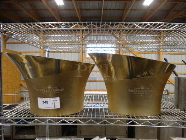 2 Gold Colored Ice Buckets. 19x15x12. 2 Times Your Bid!