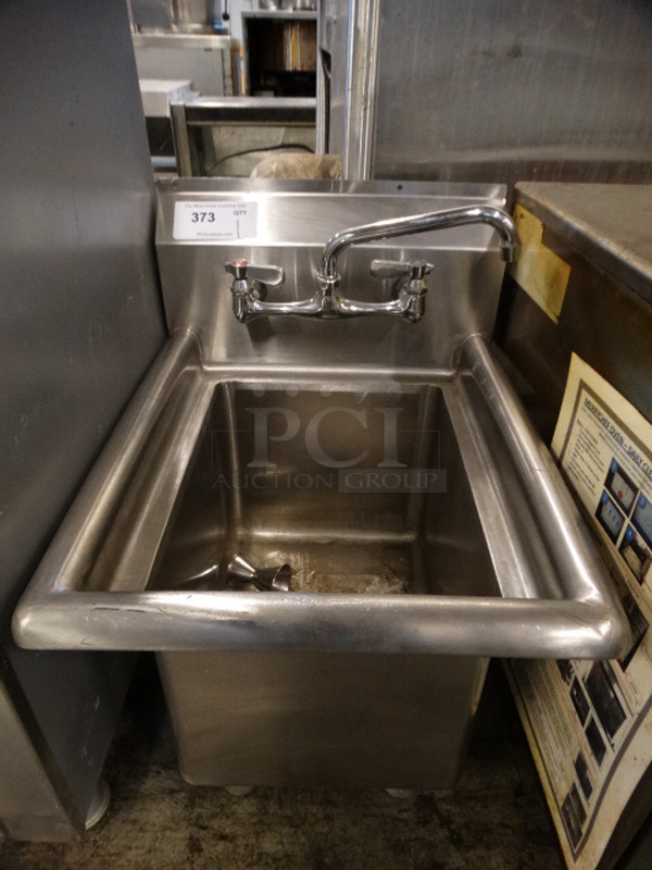 Stainless Steel Commercial Single Bay Sink w/ Faucet and Handles. 17x21x23