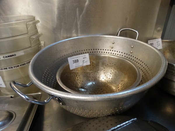 2 Various Metal Colanders. Including 20x16x8. 2 Times Your Bid!