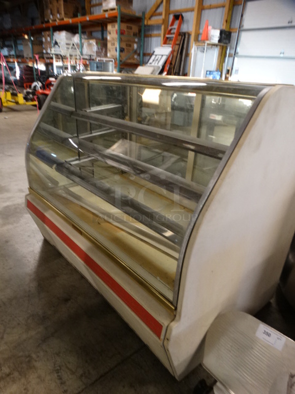 NICE! Metal Commercial Floor Style Display Case Merchandiser. 60x38x48. Cannot Test Due To Cut Cord