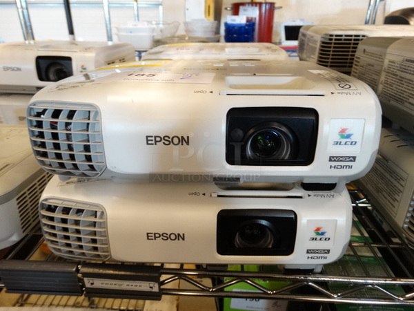 2 Epson Model H686A LCD Projectors. 100-240 Volts, 1 Phase. 11.5x9.5x3.5. 2 Times Your Bid!