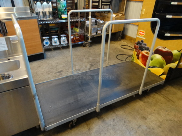 Gray Metal Cart on Commercial Casters. 74x32x44