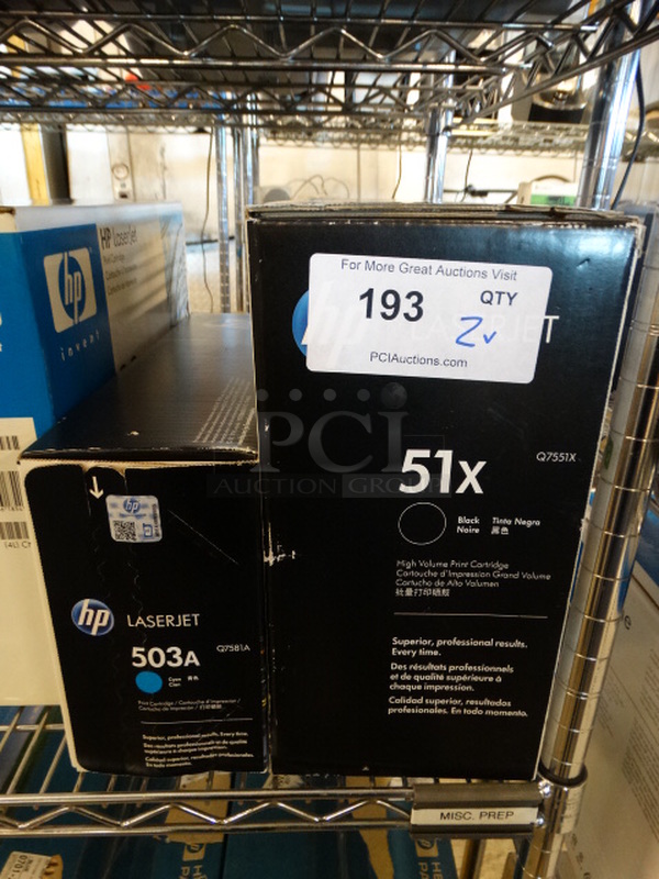 2 Boxes of HP Ink; 503A and 51x. 2 Times Your Bid!