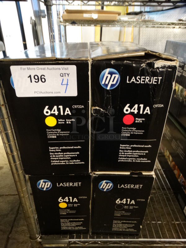 4 Boxes of HP Ink; 641A Yellow, Magenta and Black. 4 Times Your Bid!