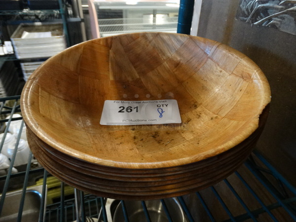 5 Wood Pattern Bowls. 10x10x2.5. 5 Times Your Bid!