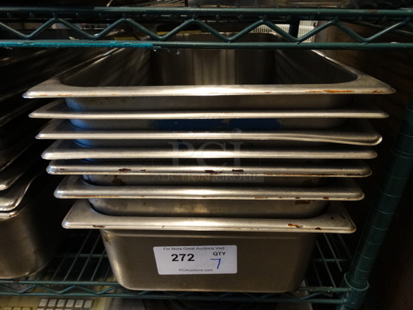 7 Stainless Steel Full Size Drop In Bins. 1/1x6.  Times Your Bid!
