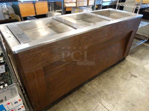 NICE! United Service Model 30-107 Stainless Steel Commercial Steam Table on Commercial Casters. 115 Volts, 1 Phase. 78x26x36. Tested and Working!