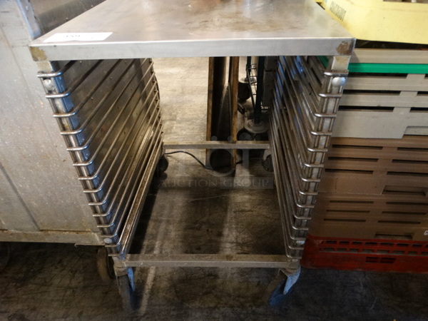 Metal Commercial Pan Transport Rack on Commercial Casters. 20.5x24x30
