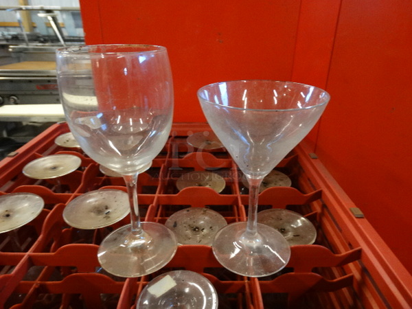 16 Various Wine Glasses in Dish Caddy. Includes 3x3x7.5. 16 Times Your Bid!