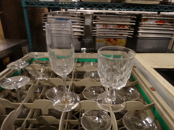 21 Various Beverage Glasses in Dish Caddy. Including 3x3x5.5, 2.5x2.5x7.5. 21 Times Your Bid!