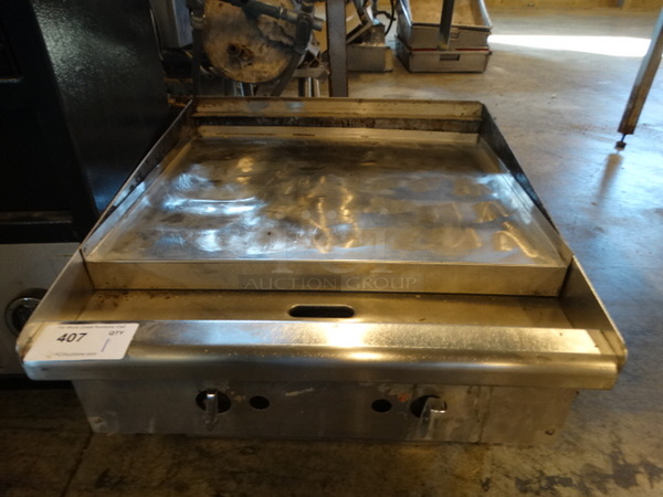 NICE! Stainless Steel Commercial Countertop Gas Powered Flat Top Griddle. 24x26x15