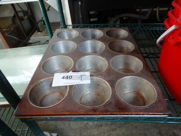 2 Metal 12 Cup Muffin Pans. 13.5x18x2. 2 Times Your Bid!