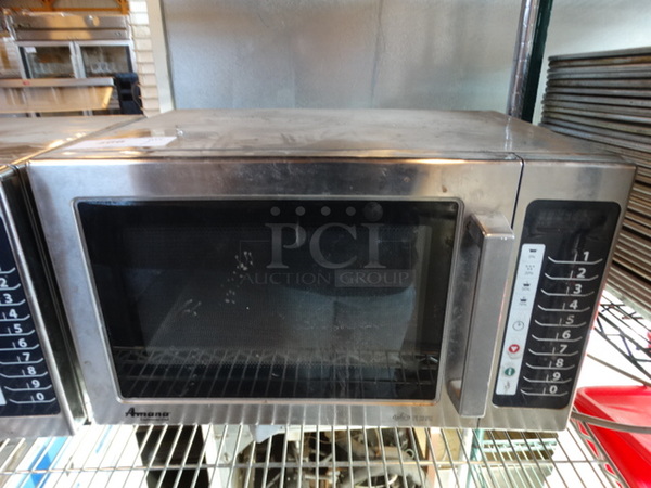 Amana Stainless Steel Commercial Countertop Microwave. 22x18x14