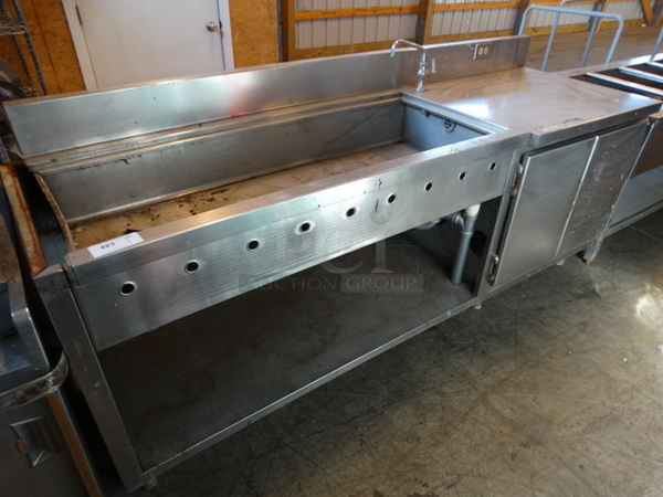 Stainless Steel Commercial Prep Station w/ Undershelf and 2 Right Side Doors. 95x30x42. Cannot Test Due To Missing Cord