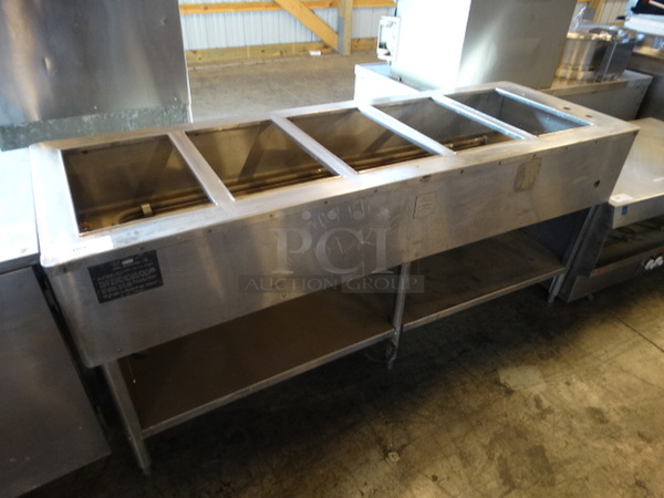 Stainless Steel Commercial Steam Table w/ Metal Undershelf. 78x27x34. Cannot Test Due To Missing Cord