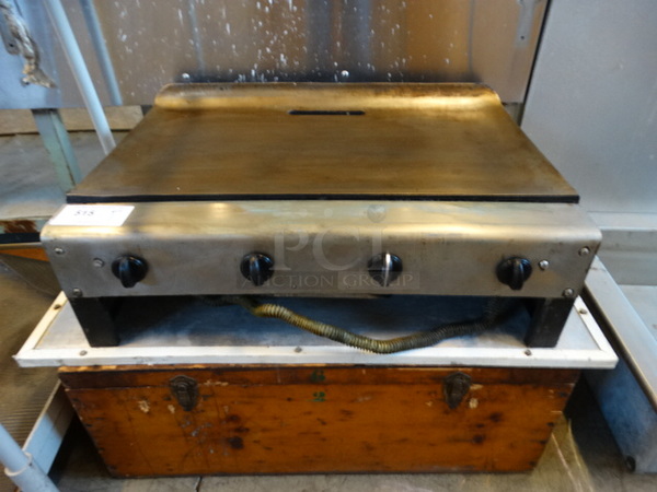 NICE! Stainless Steel Commercial Countertop Gas Powered Flat Top Griddle w/ Wooden Box. Grill 30x21x12. Box 33x24x13