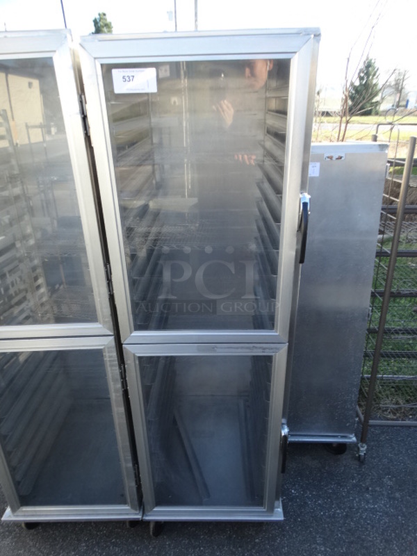 Metal Commercial Enclosed Pan Transport Rack on Commercial Casters. 22x30x72