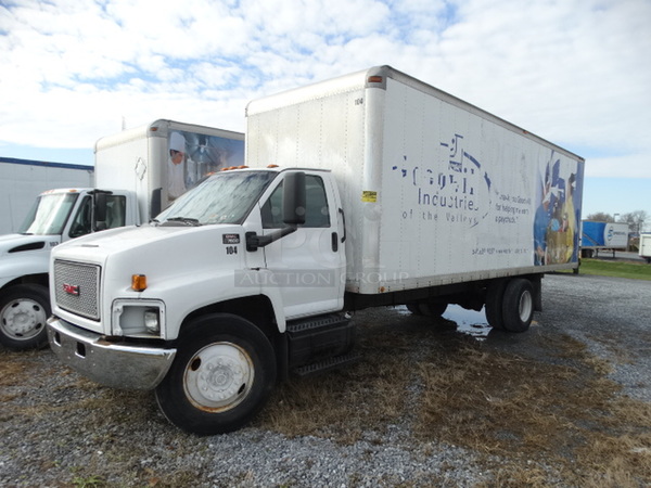 2007 GMC Model C7500 26' Box Truck. Spring For Rear Door Needs To Be Replaced. VIN 1GDK7C1C37F413497. Odometer Reads 350,317. Title Is Free and Clear. Runs and Drives! See Lots 2-3 For Additional Pictures!
