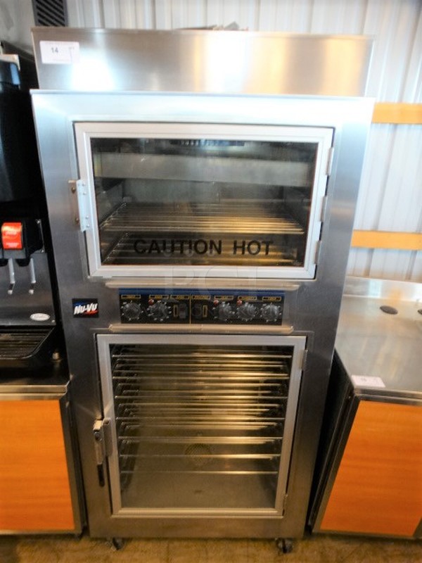 GREAT! Nu Vu Model SUB-123 Stainless Steel Commercial Oven Proofer on Commercial Casters. 208 Volts, 3 Phase. 36x25x77