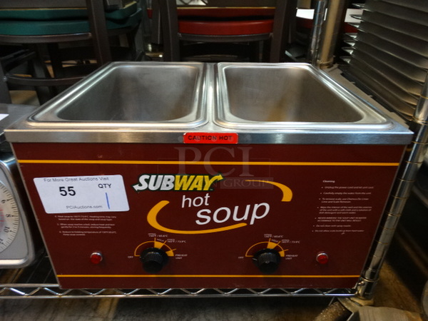 NICE! 2013 Nemco Model 6130-SUB Stainless Steel Commercial Countertop 2 Compartment Food Warmer. Comes w/ Poly Clear Pieces to Sign. 120 Volts, 1 Phase. 17x15x10. Tested and Working!