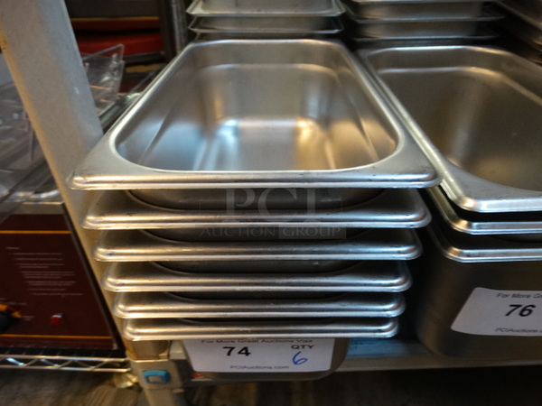 6 Stainless Steel 1/3 Size Drop In Bins. 1/3x4. 6 Times Your Bid!