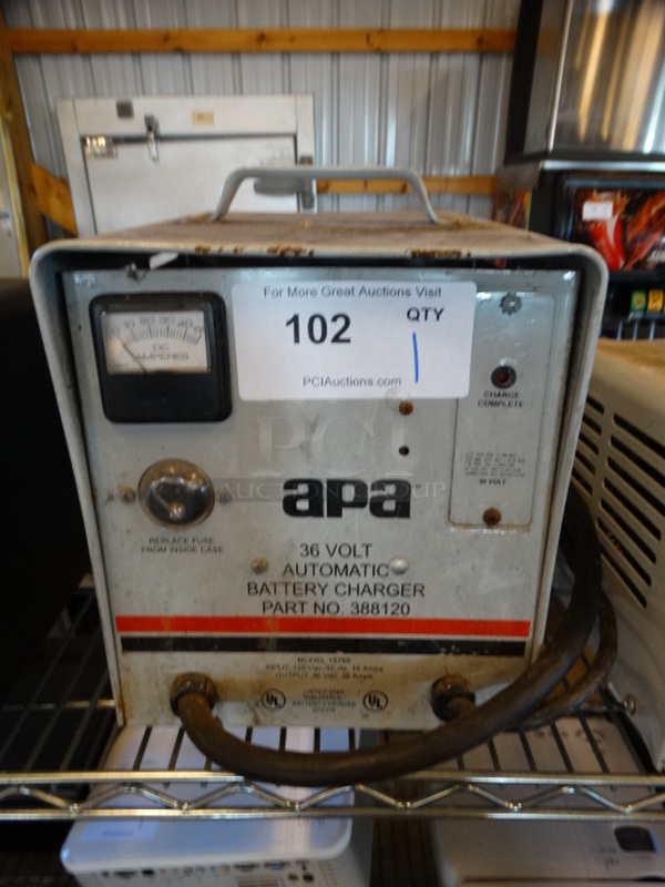 Apa Model 15765 Metal Automatic Battery Charger. 120 Volts, 1 Phase. 9x11x11