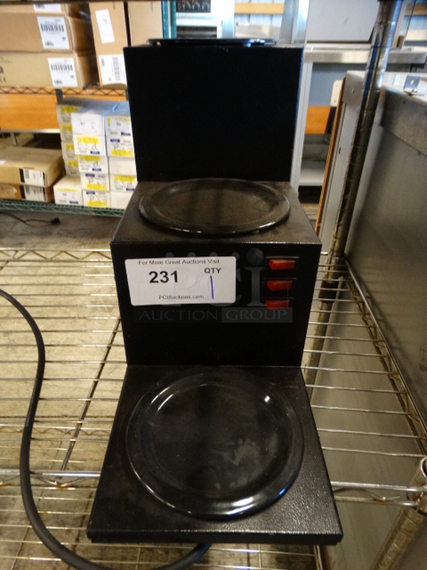 Grindmaster Model BW-3TBL Black Metal Countertop 3 Tier 3 Burner Coffee Pot Warmer. 120 Volts, 1 Phase. 7.5x21x13.5. Tested and Working!