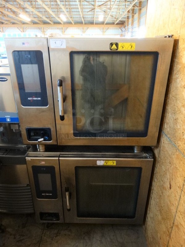 2 GORGEOUS! LATE MODEL! Alto Shaam Model CTP7-20G Stainless Steel Commercial Natural Gas Powered Combi Convection Ovens. Top Unit is 2016, Bottom Unit Is 2014. 44x40x75. 2 Times Your Bid!