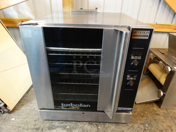 AWESOME! Moffat Turbofan Stainless Steel Commercial Gas Powered Half Size Convection Oven w/ View Through Door and Metal Oven Racks. 29x35x32