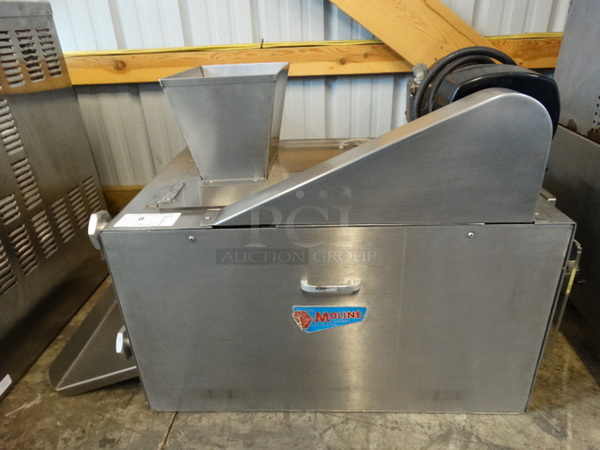AMAZING! Moline Stainless Steel Commercial Countertop Electric Powered Dough Sheeter. 41x24x25. Tested and Working!