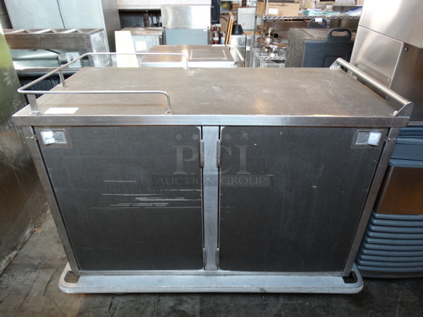 Stainless Steel Commercial Cart w/ 2 Doors on Commercial Casters. 57x31x45