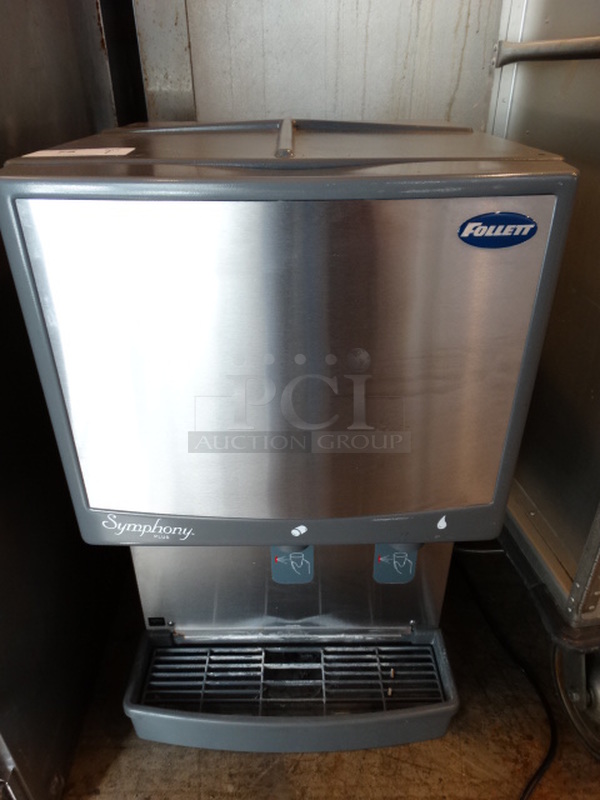 NICE! Follett Model 25CI425A Stainless Steel Commercial Countertop Ice Machine w/ Hotel Dispenser. 115 Volts, 1 Phase. 21x24x35