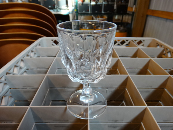 24 Glass Goblet Wine Glasses in Dish Caddy. 2.75x2.75x4.75. 24 Times Your Bid!
